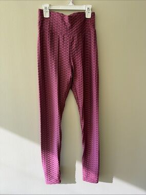 New Mix Plum Textured Active Leggings